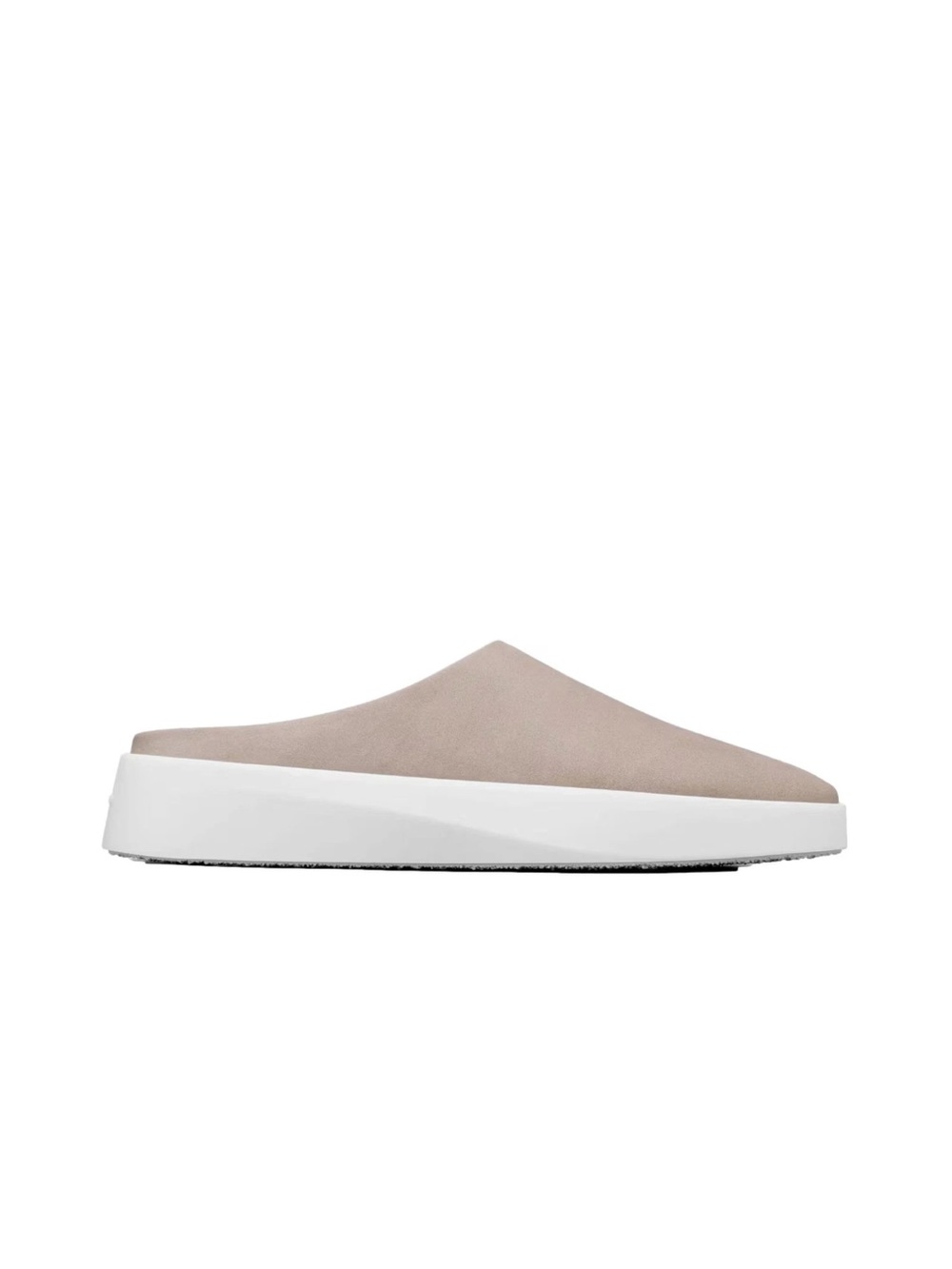 Wolf & Shepherd Taupe Cruise Slip-On Platform Mule with White Sole
